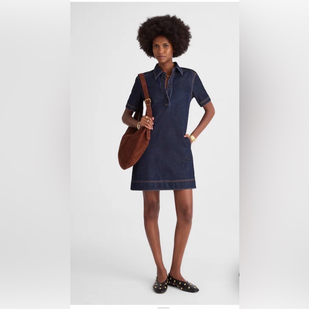 NWT Madewell Denim Popover Mini Dress